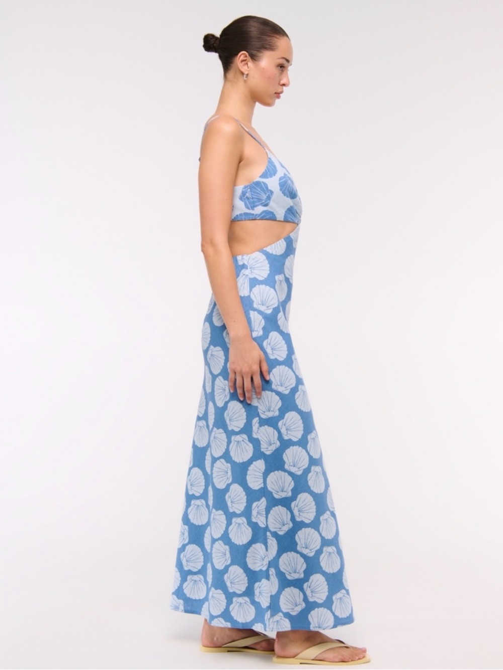 Abercrombie & Fitch Light Blue Shell Print Dress - Picture 3 of 9